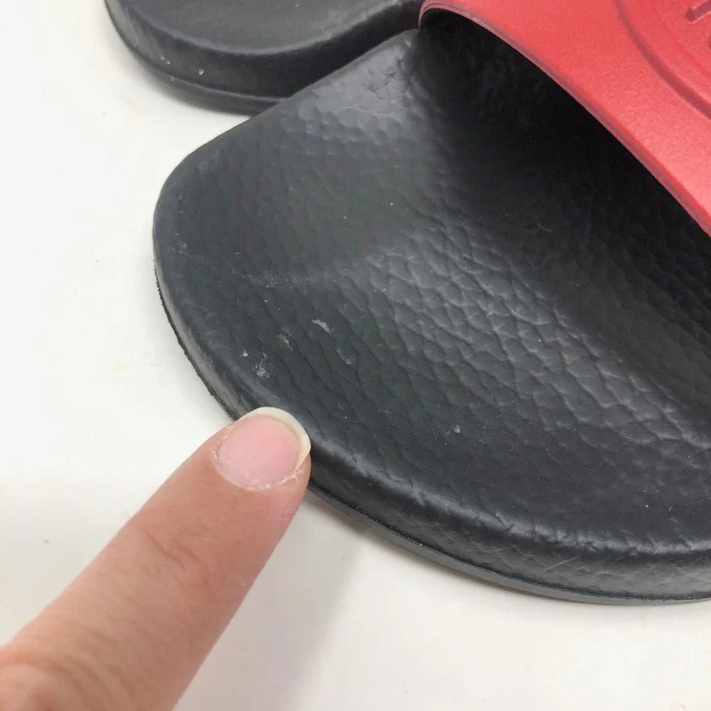 Moncler Basile Rubber‎ Slide Sandal Mens 41 US 8 Black Stripe Beach Summer